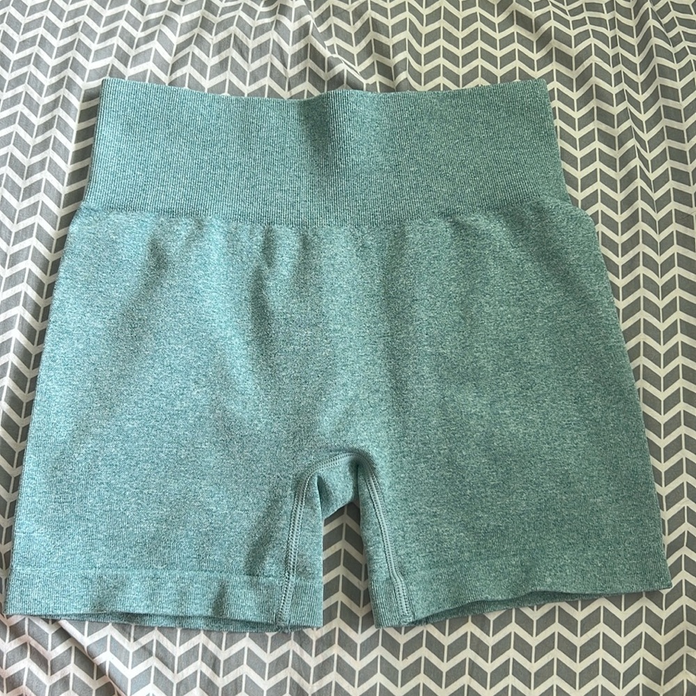 Blue Amazon biker shorts/ spandex